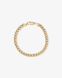 21cm (8.5") 6.8mm Semi-Solid Diamond Cut Curb Bracelet in 10kt Yellow Gold