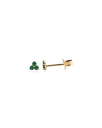 Trio Emerald Earrings in 10kt Yellow Gold