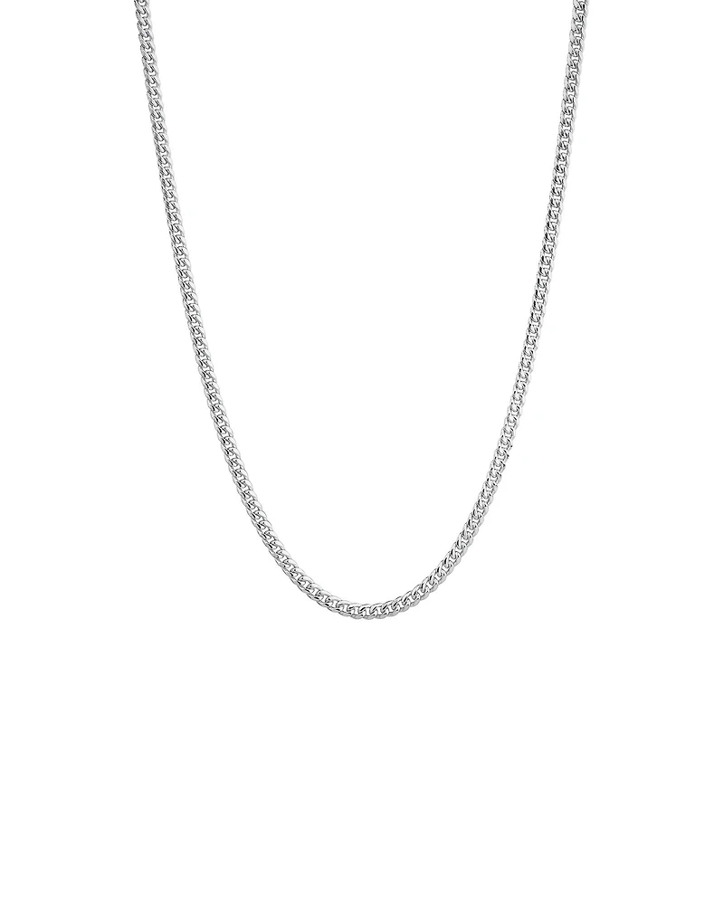 Chaîne à maillons gourmette en argent sterling de 55 cm, largeur de 3,5 mm Miami