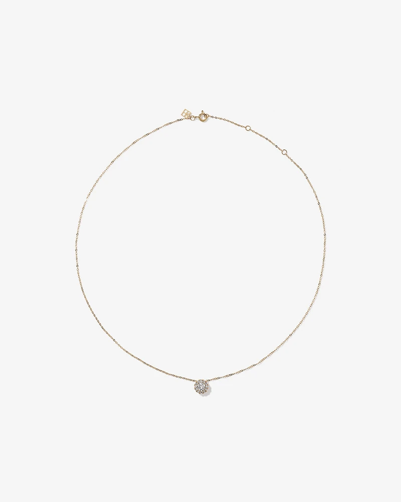 0.50 Carat TW Round Brilliant Laboratory-Grown Diamond Halo Pendant in 10kt Yellow Gold