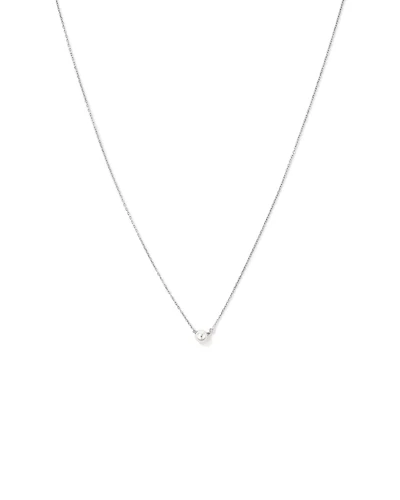 5mm Cultured Freshwater Pearl and Diamond Necklace in Sterling Silver