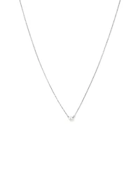 5mm Cultured Freshwater Pearl and Diamond Necklace in Sterling Silver