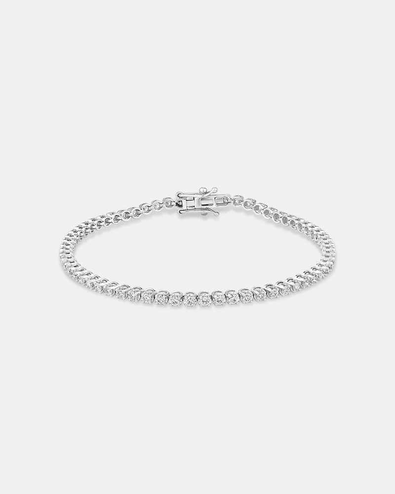 1,80 carat TW bracelet tennis avec diamants de laboratoire en or jaune 10 kt