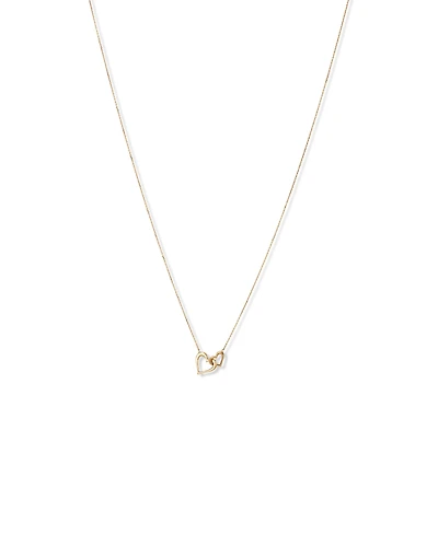 Double Open Heart Necklace in 10kt Yellow Gold