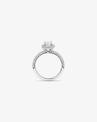 1.65 Carat TW Oval Cut Diamond Pave Halo Engagement Ring in Platinum