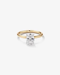 Carat TW Oval Laboratory-Grown Diamond Solitaire Engagement Ring in 14kt White Gold
