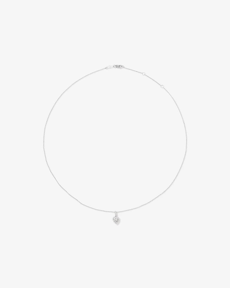 Heart Shape Cubic Zirconia Halo Pendant Necklace in Sterling Silver