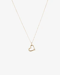 Heart Pendant with A Diamond in 10kt Yellow Gold