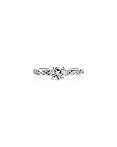 Bague de fiançailles en or blanc 14 K avec diamants totalisant 0,78 ct