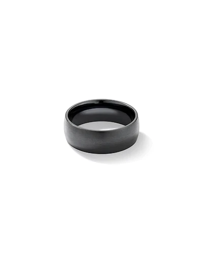 8mm Brushed Dome Black Titanium Wedding Band