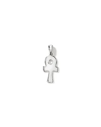 Black Diamond Ankh Pendant in Sterling Silver