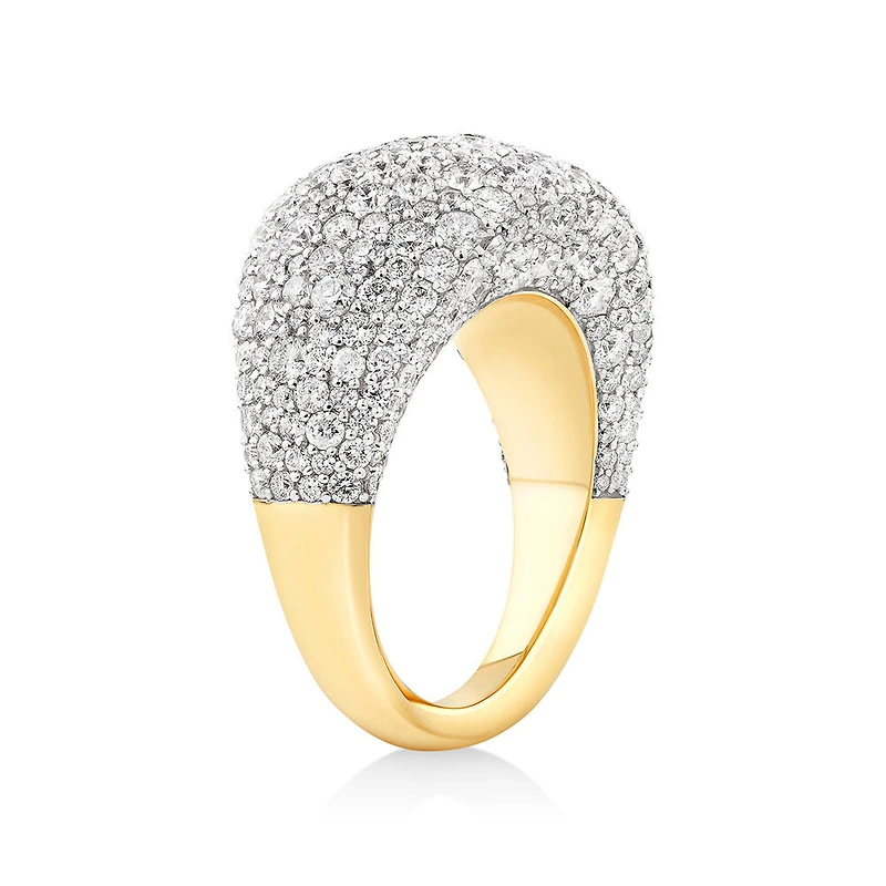 Stardust Ring with 4.06TW of Diamonds in 14kt Yellow Gold and Rhodium