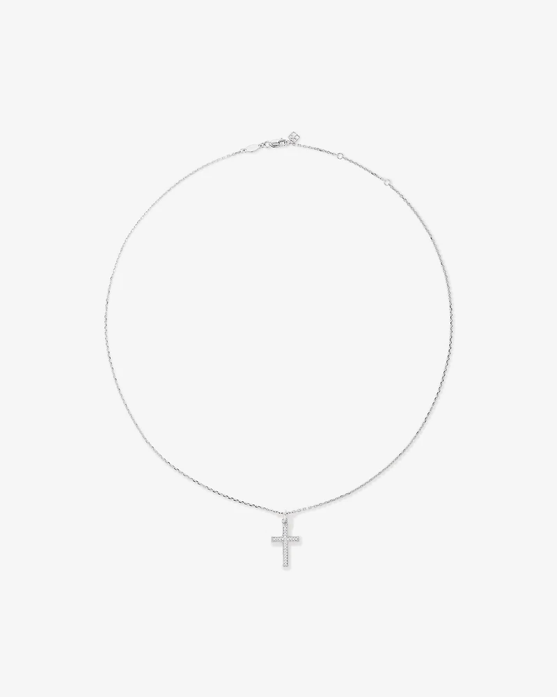 Collier pendentif croix en zircone cubique en argent sterling