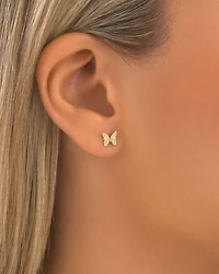 Butterfly Stud Earrings in 10kt Yellow Gold
