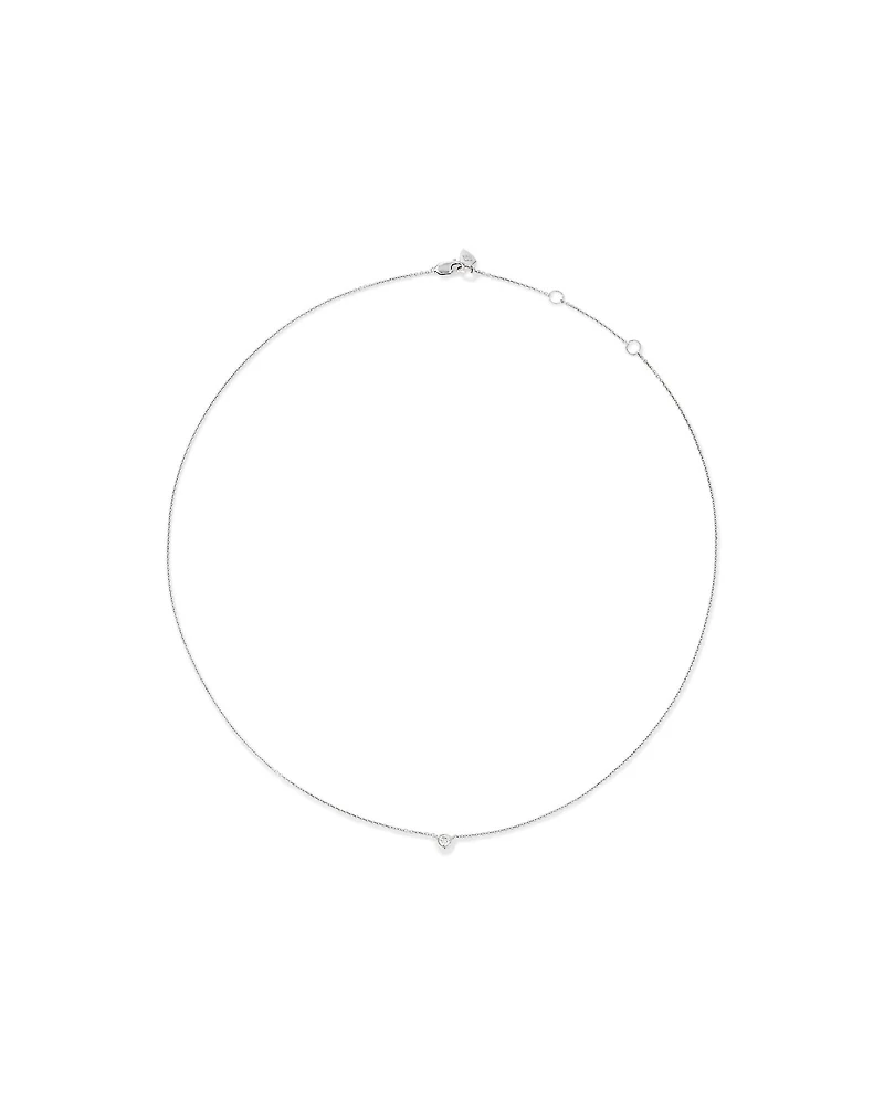 Diamond Serendipity Single Stone Necklace in Sterling Silver