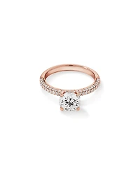 1.95 Carat TW Round Brilliant Laboratory-Grown Diamond Solitaire Side Accent Engagement Ring in 14kt White Gold