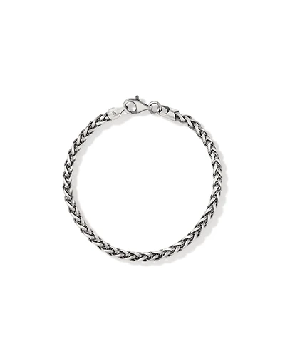21cm (8.2") 3.8mm Width Wheat Curb Chain Bracelet in Oxidised Sterling Silver