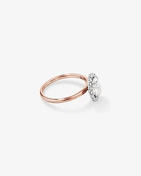 1.46 Carat TW Oval Cut Laboratory-Grown Diamond Halo Engagement Ring in 14kt Rose and White Gold