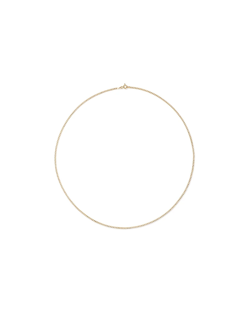 50cm (20") 1.96mm Width Semi Solid Curb Chain in 10kt Yellow Gold