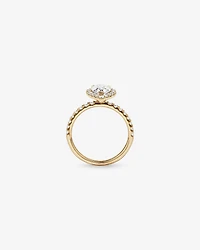 1.82 Carat TW Pear Cut Laboratory-Grown Diamond Halo Engagement Ring in 14kt White Gold