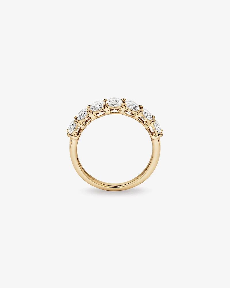 Bague De Mariage En Diamant De Laboratoire Ovale De 2,00 Carats Poids Total En Or Blanc 14 Carats