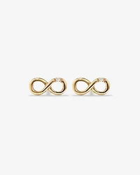 Diamond Accent Infinity Stud Earrings in 10kt Yellow Gold