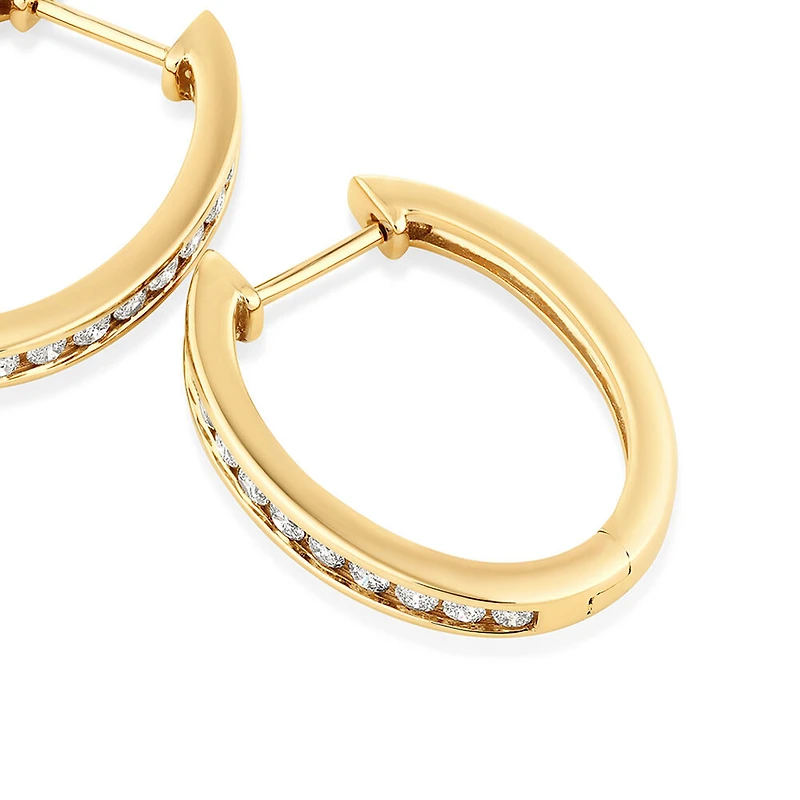Huggie Earrings with 0.50 Carat TW of Diamonds in 10kt Rose Gold