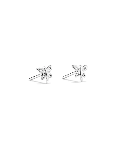 Boucles D'Oreilles Puces Libellule Aux Ailes Ouvertes En Argent Sterling