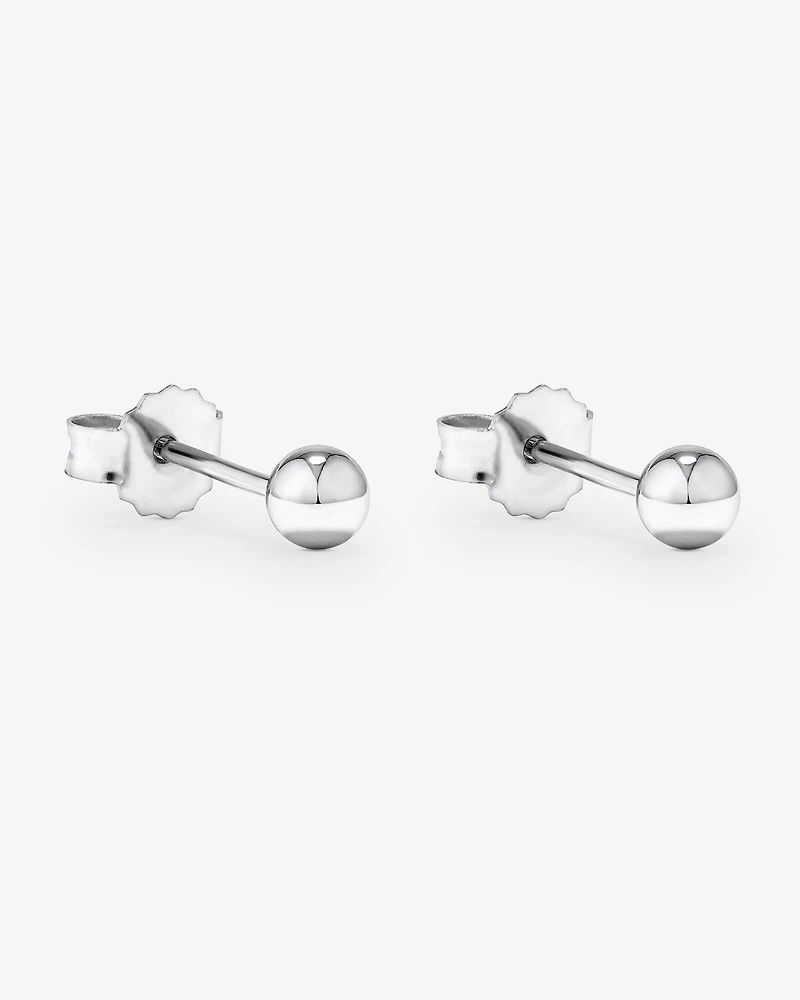 Boucles d'oreilles clous en forme de boule de 4 mm en argent sterling