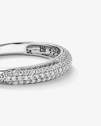 Cubic Zirconia Pave Dome Ring in Sterling Silver