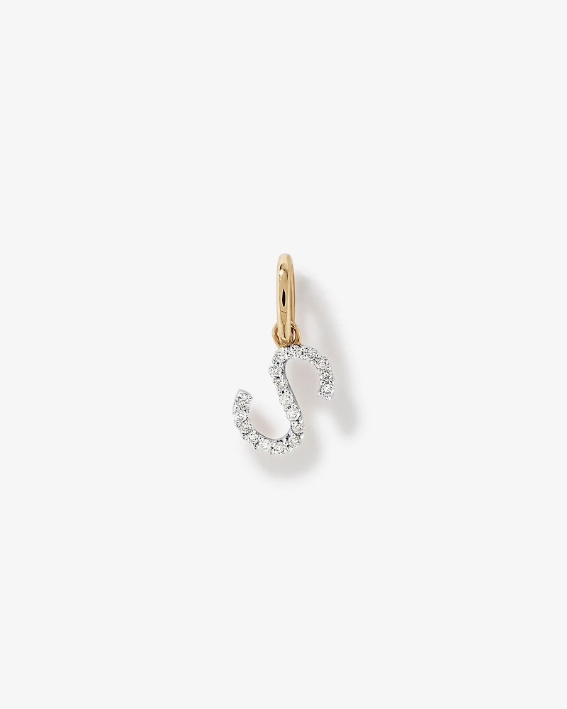 Pendentif avec initiale Lettre S en or jaune 10 carats