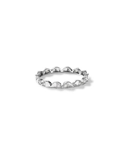 Bague Signature Connect Courbée avec Diamant en Argent Sterling