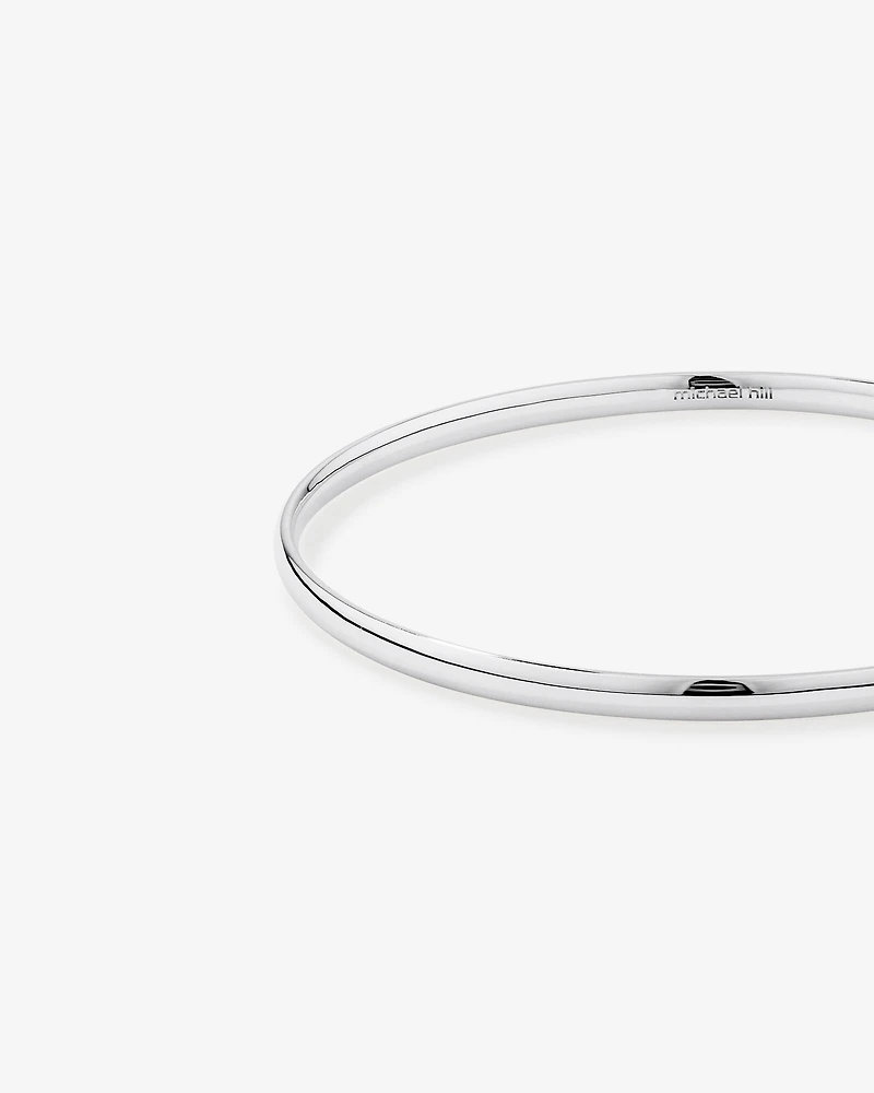 3.7mm Solid Round Bangle in Sterling Silver