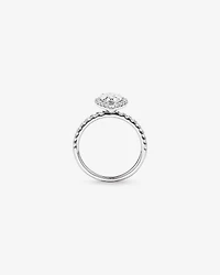 1.82 Carat TW Pear Cut Laboratory-Grown Diamond Halo Engagement Ring in 14kt White Gold