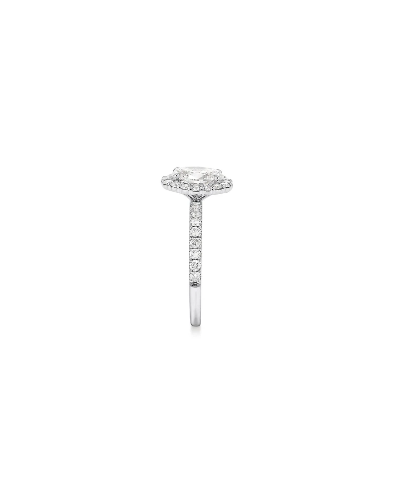 1.78 Carat TW Oval Laboratory-Grown Diamond Halo Engagement Ring in 14kt White Gold