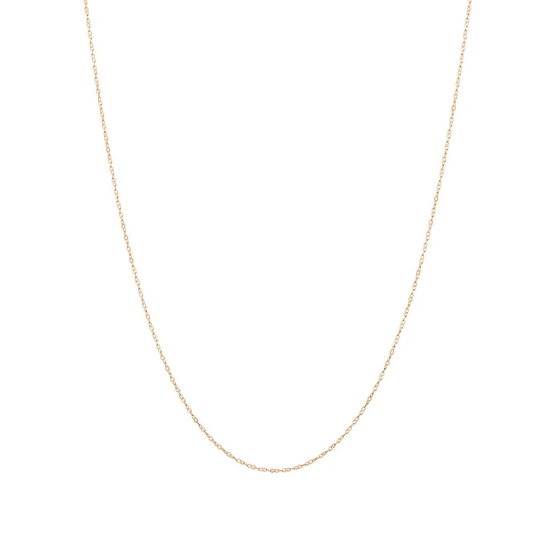 45cm (17") 0.95mm Width Solid Cable Chain In 10kt Rose Gold