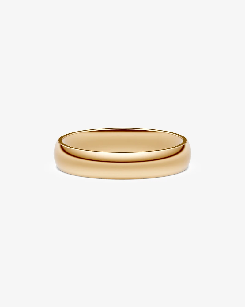 5mm High Domed Wedding Band 10kt Yellow Gold