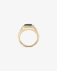 Men's Ring with 3/4 Carat TW of White & Enhanced Black Diamonds in 10kt Yellow & White Gold