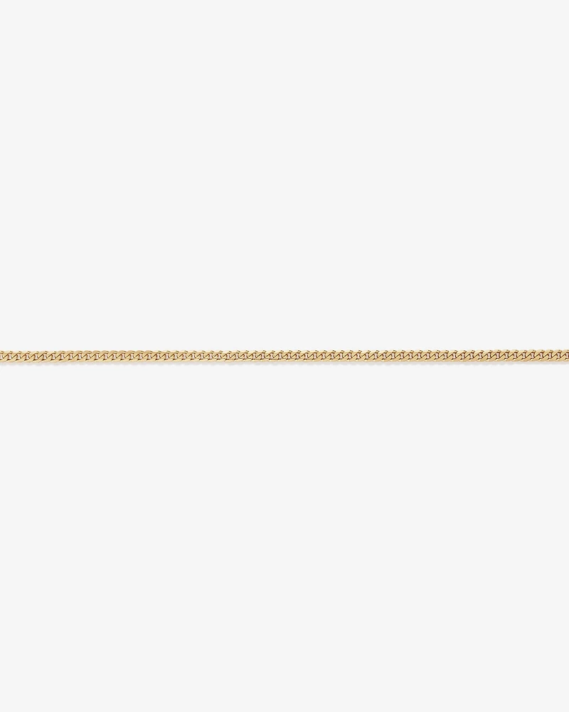 55cm (22") 5.1mm Width Solid Concave Bevelled Curb Chain in 10kt Yellow Gold