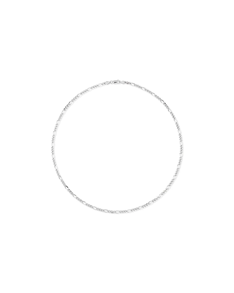 55cm (22") 3.75mm Width Figaro Chain Necklace in Sterling Silver