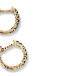 London Blue Topaz Huggie Hoop Earrings in 10kt Yellow gold