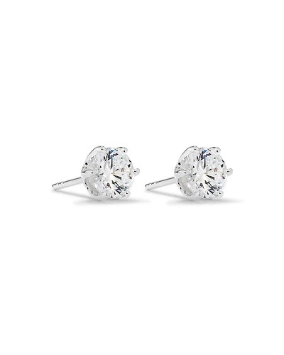 Stud Earrings with Cubic Zirconia in Sterling Silver