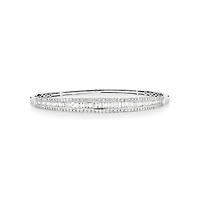 Hinged bangle with 2 Carat TW of Diamonds in 14kt White Gold