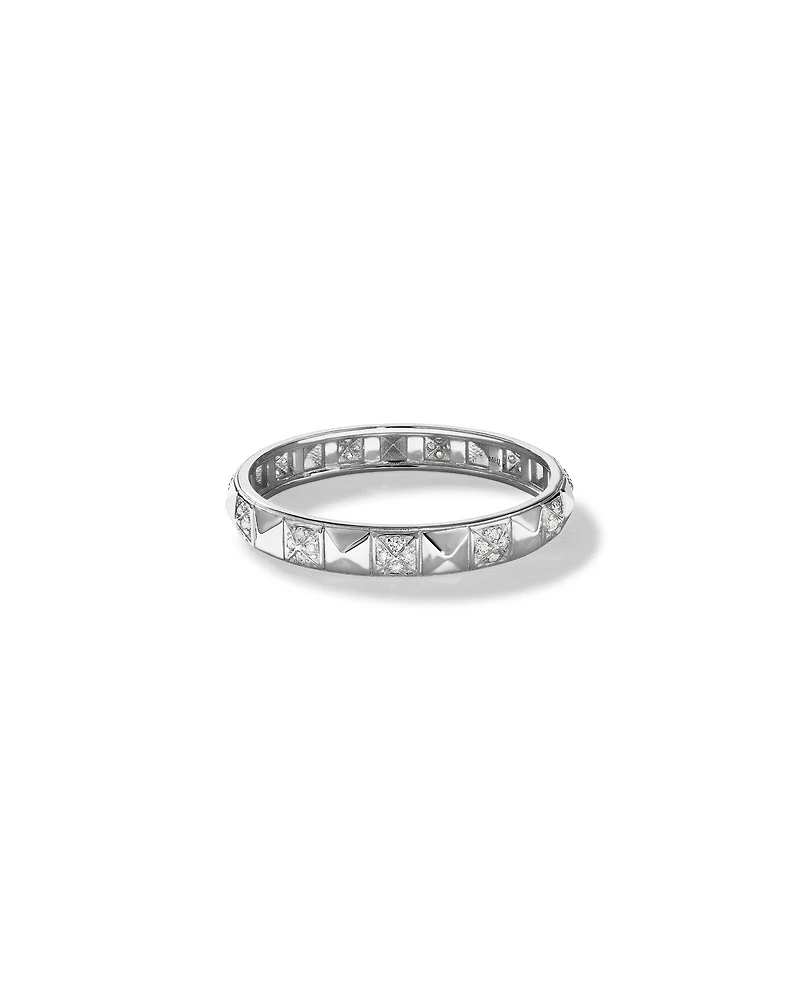 Bague Signature Connect Linéaire avec Diamant en Argent Sterling