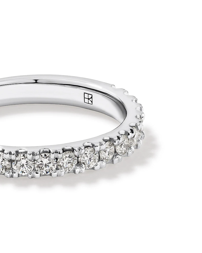0.34 Carat TW Round Brilliant Claw-Set Wedding Band in 18kt White Gold