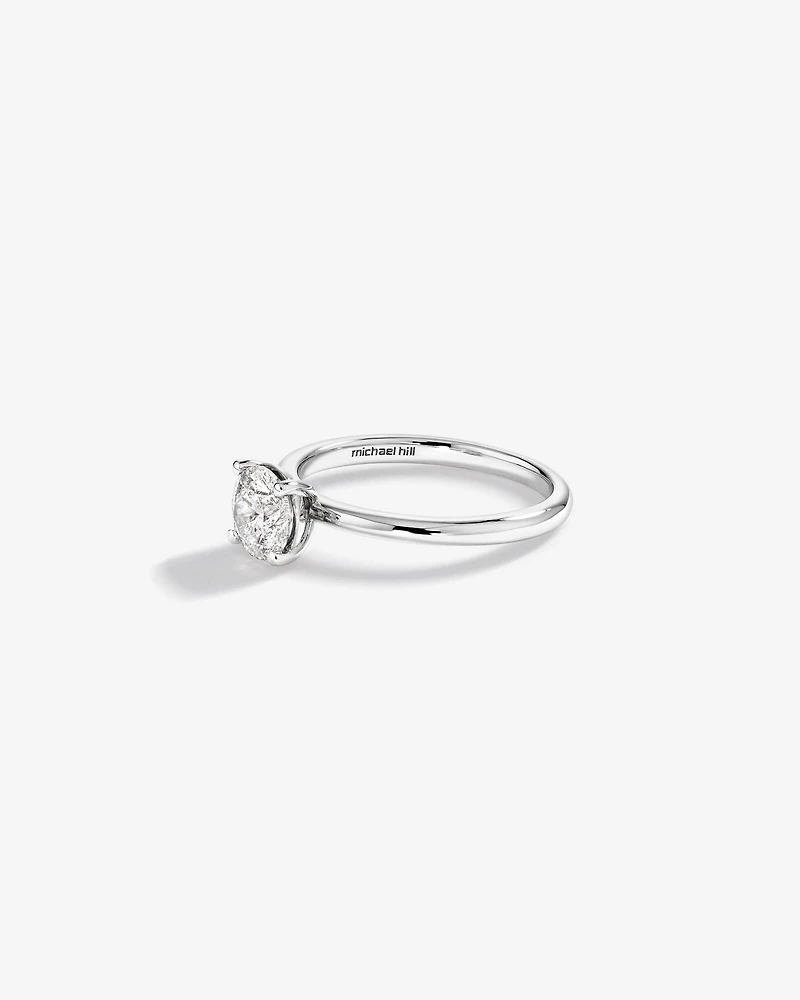 1.00 Carat TW Round Brilliant Diamond Solitaire Engagement Ring in 14kt White and Yellow Gold