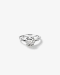 0.30 Carat TW Cushion Cluster Halo Diamond Ring in 10kt White Gold