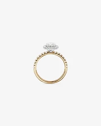 1.78 Carat TW Oval Laboratory-Grown Diamond Halo Engagement Ring in 14kt White Gold