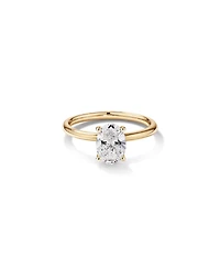 Carat TW Oval Laboratory-Grown Diamond Solitaire Engagement Ring in 14kt White Gold
