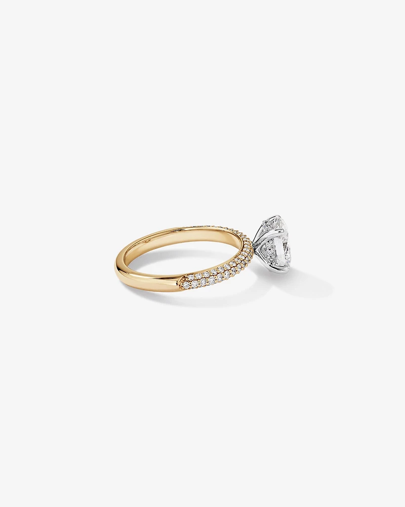 1.95 Carat TW Oval Cut Laboratory-Grown Diamond Solitaire Side Accent Engagement Ring in 14kt White Gold